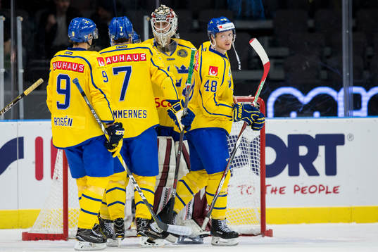 Sveriges Carl Klingberg, Henrik Tömmernes och Calle Rosén