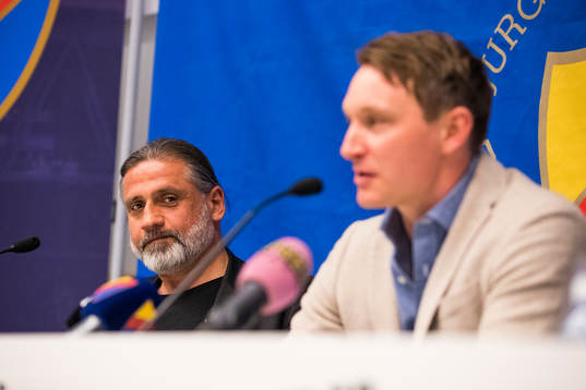 Djurgårdens tränare Özcan Melkemichel och Kim Källström
