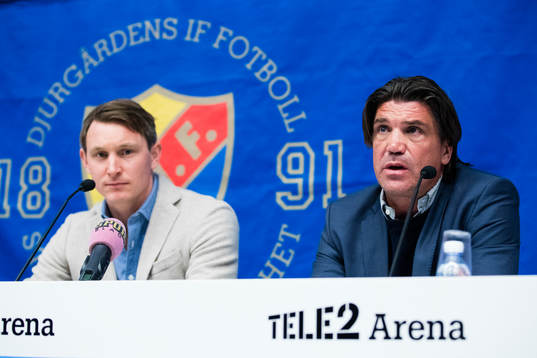 Djurgårdens Kim Källström och sportchef Bo Andersson på