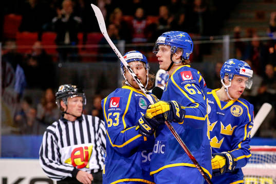 Sveriges Andreas Thuresson och Johan Ryno jublar