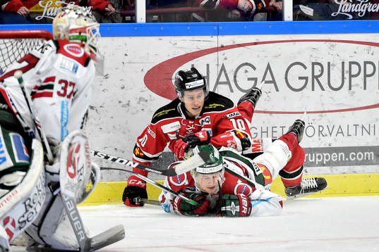 Malmö Redhawks Robin Alvarez och Frölundas Jacob Larsson