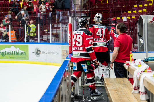 Malmö Redhawks Rhett Rakhshani och målvakt Cristopher
