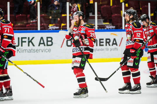 Malmö Redhawks Jens Olsson och Andreas Thuresson deppar