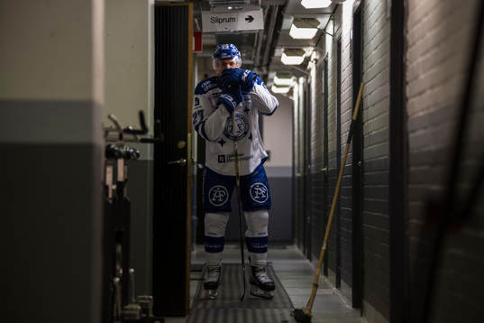 Leksands Eric Castonguay före en ishockeymatch i SHL