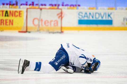 Leksands Ben Youds före en ishockeymatch i SHL mellan