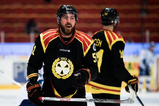 Brynäs Marc Zanetti före en ishockeymatch i SHL mellan