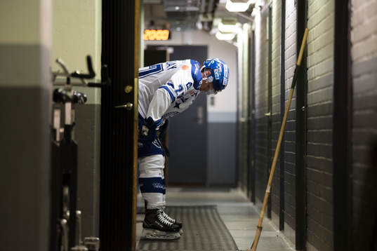 Leksands Eric Castonguay före en ishockeymatch i SHL