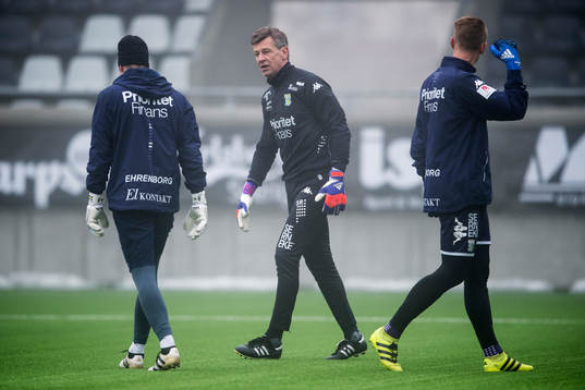 Målvakt Erik Dahlin, målvaktstränare Stefan Remnér och