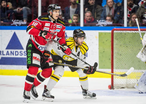 Malmö Redhawks Robin Alvarez mot Brynäs Ryan Gunderson