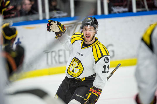 Brynäs Kevin Clark jublar
