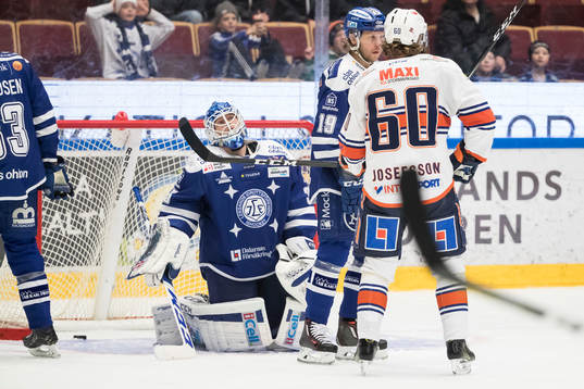 0-5 bakom Leksands målvakt Atte Engren som deppar