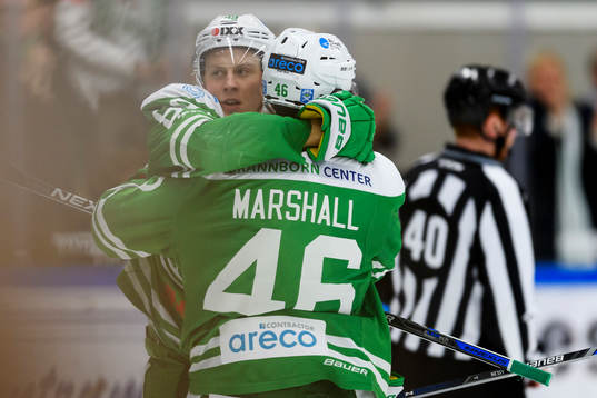 Rögles David Åslin och Kevin Marshall jublar