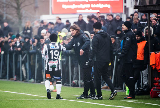 Landskronas Thierry Zahui och tränare Agim Sopi