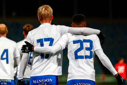 Norrköpings Karl Holmberg och Niclas Eliasson jublar