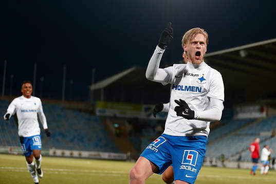 Norrköpings Kalle Holmberg jublar