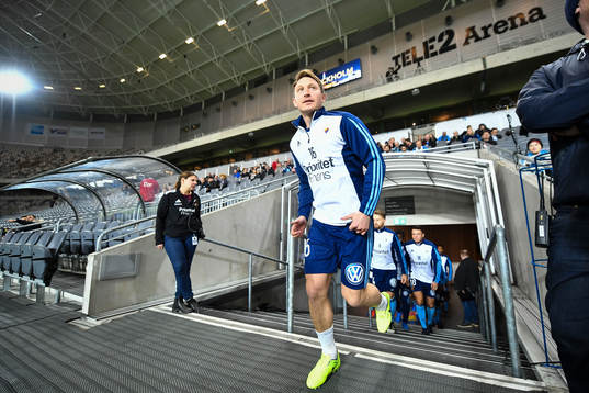 Djurgårdens Kim Källström före fotbollsmatchen i