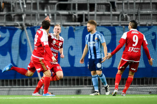 Degerfors spelare jublar