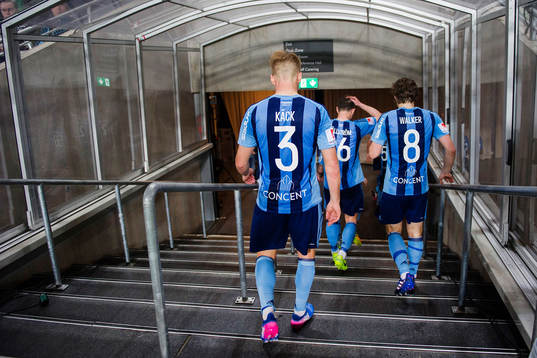 Djurgårdens Elliot Käck, Kim Källström och Kevin Walker