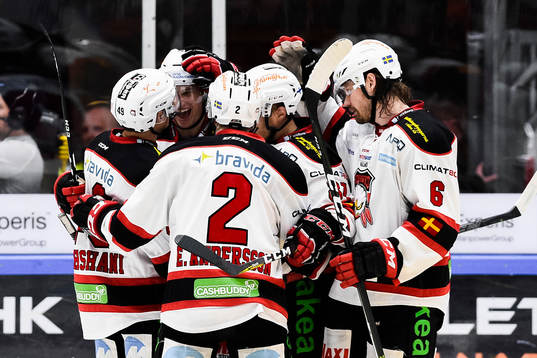 Malmö Redhawks spelare jublar