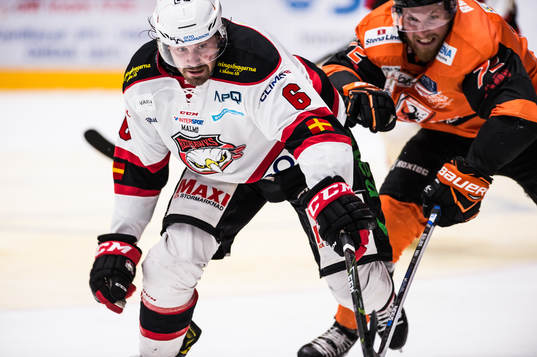 Malmö Redhawks Stefan Warg och Karlskronas Joachim Rohdin