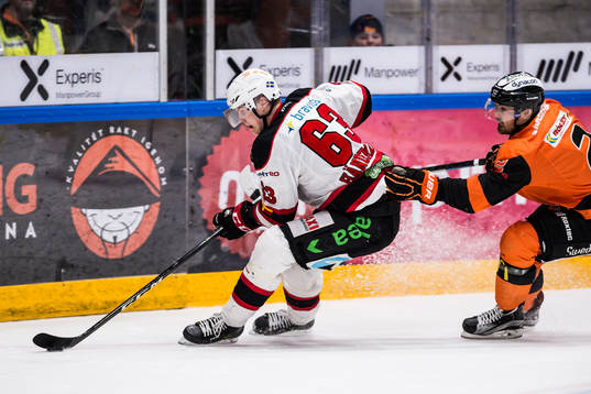 Malmö Redhawks Fredrik Händemark  och Karlskronas Robin