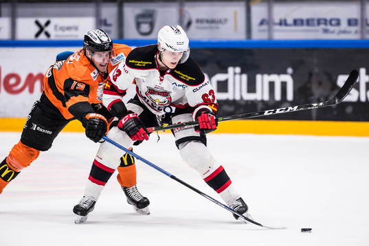 Karlskronas Kristoffer Söder  och Malmö Redhawks Fredrik