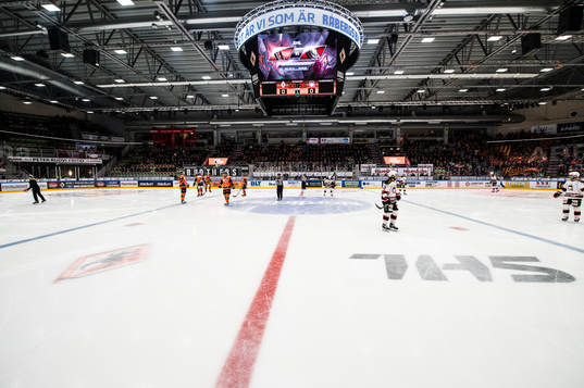 Arenan invändigt innan ishockeymatchen i SHL mellan