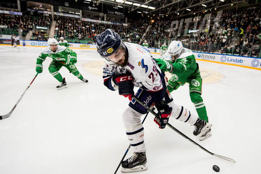 Linköpings Niklas Persson och Rögles Alen Bibic