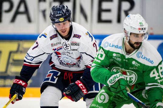Linköpings Marcel Müller och Rögles Kevin Marshall