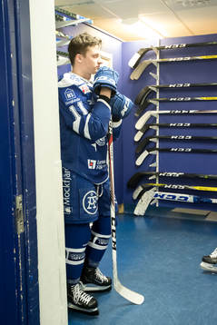 Leksands Martin Karlsson innan ishockeymatchen i SHL mellan