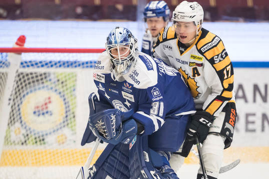Leksands målvakt Henrik Haukeland och Skellefteås Pär