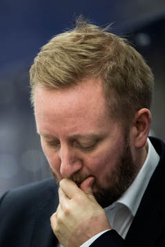 Oskarshamns tränare Fredrik Söderström deppar