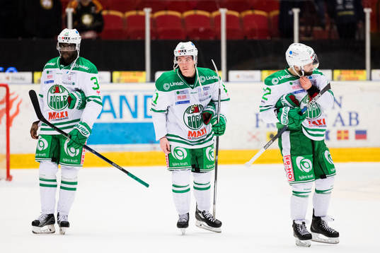 Rögles Edwin Hedberg, Bryan Lerg och Jack Connolly deppar