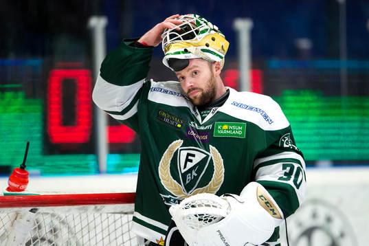  Färjestads målvakt Lars Haugen