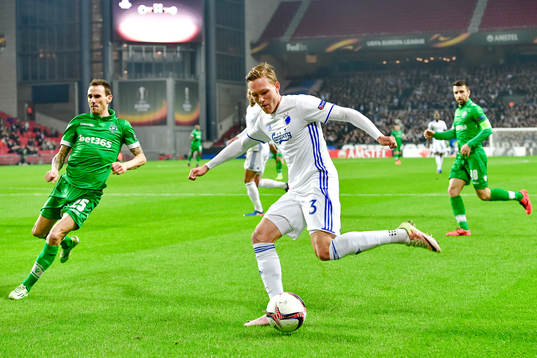 FC Köpenhamns Ludwig Augustinsson och Ludogorets Yordan