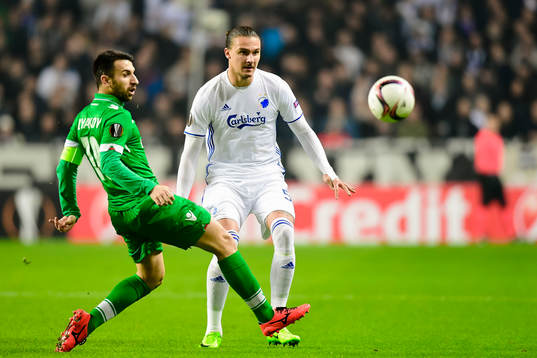 Ludogorets Gustavo Campanharo och FC Köpenhamns Erik