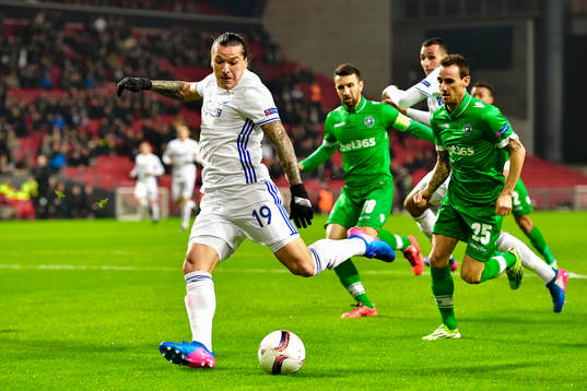 FC Köpenhamns Federico Santander och Ludogorets Yordan