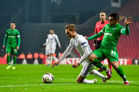 FC Köpenhamns Ludwig Augustinsson och Ludogorets Joao Paulo