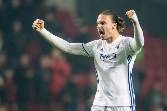 FC Köpenhamns Erik Johansson jublar