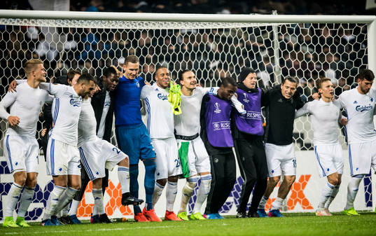 FC Köpenhamns spelare med bland annat målvakt Robin