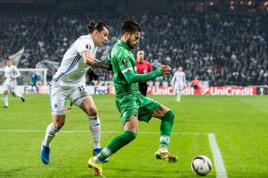 FC Köpenhamns Federico Santander och Ludogorets Jose Luis