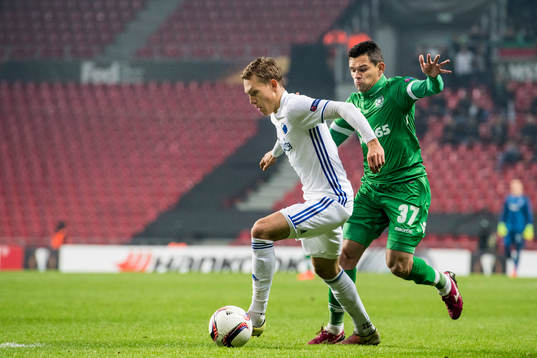 FC Köpenhamns Ludwig Augustinsson och Ludogorets Joao Paulo