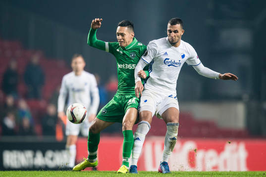 Ludogorets Natanael och FC Köpenhamns Youssef Toutouh