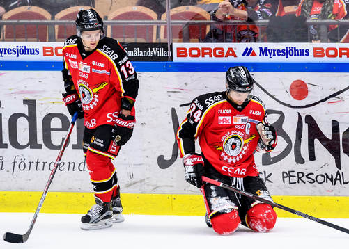 Luleås Julius Junttila (v) och Johan Harju (h) deppar