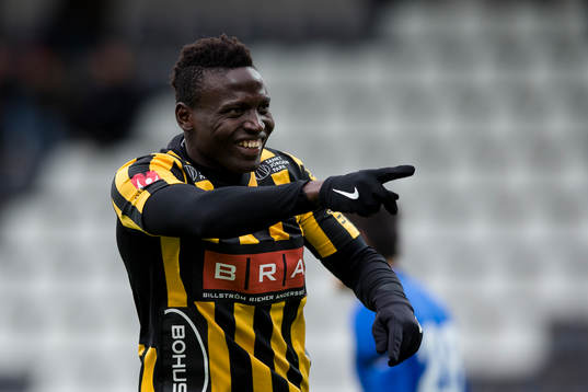 Häckens Alhassan Kamara jublar