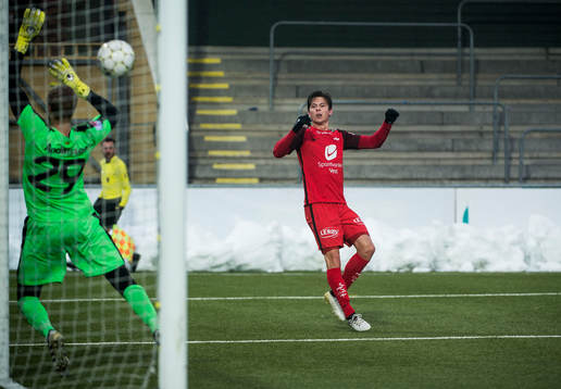 Branns Torgeir Börven mot Malmö FFs målvakt Fredrik