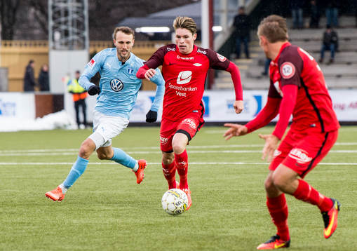 Branns Kasper Skaanes mot Malmö FFs Magnus Wolff Eikrem