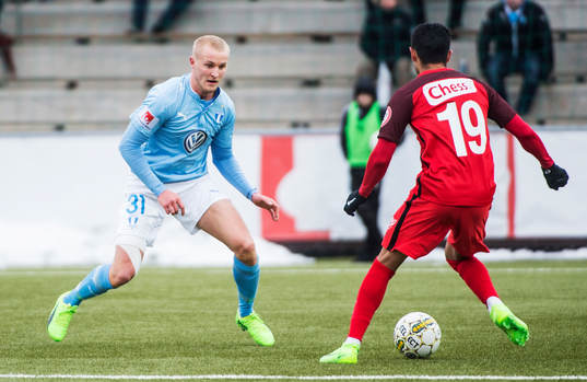 Malmö FFs Franz Brorsson mot Branns Deyver Vega