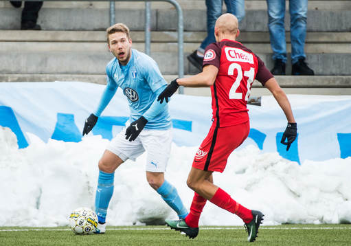 Malmö FFs Anton Tinnerholm mot Branns Ruben Kristiansen