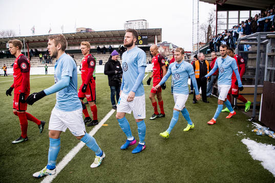 Malmö FFs Anton Tinnerholm, Lasse Nielsen, Oscar Lewicki